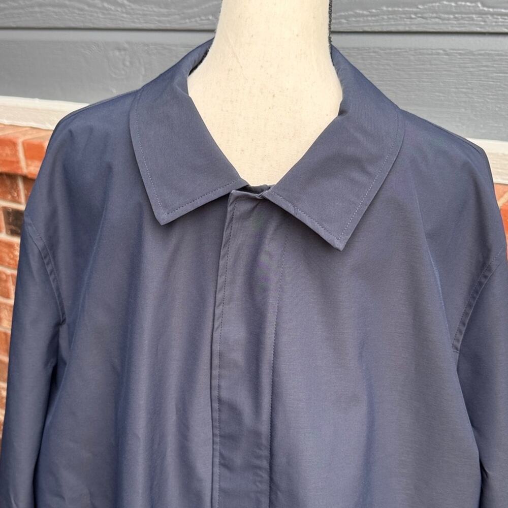 Michael Kors Blue Classic Fit Raincoat Overcoat Trench Men's Size Large L Navy - Picture 2 of 8